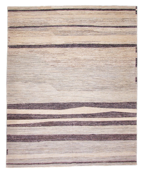 Modern Striped Gabbeh (8'02"x9'11") undyed/natural - Nuvé