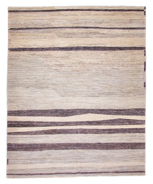 Modern Striped Gabbeh (8'02"x9'11") undyed/natural - Nuvé