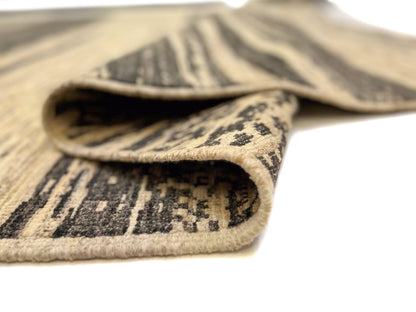 Modern Afghan Gabbeh (8'00"x9'10") dark natural/undyed