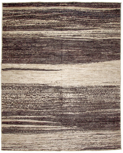 Modern Afghan Gabbeh (8'00"x9'10") dark natural/undyed - Nuvé