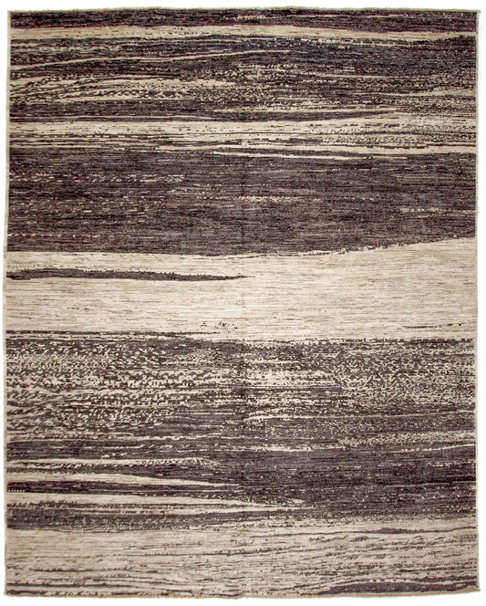 Modern Afghan Gabbeh (8'00"x9'10") dark natural/undyed - Nuvé