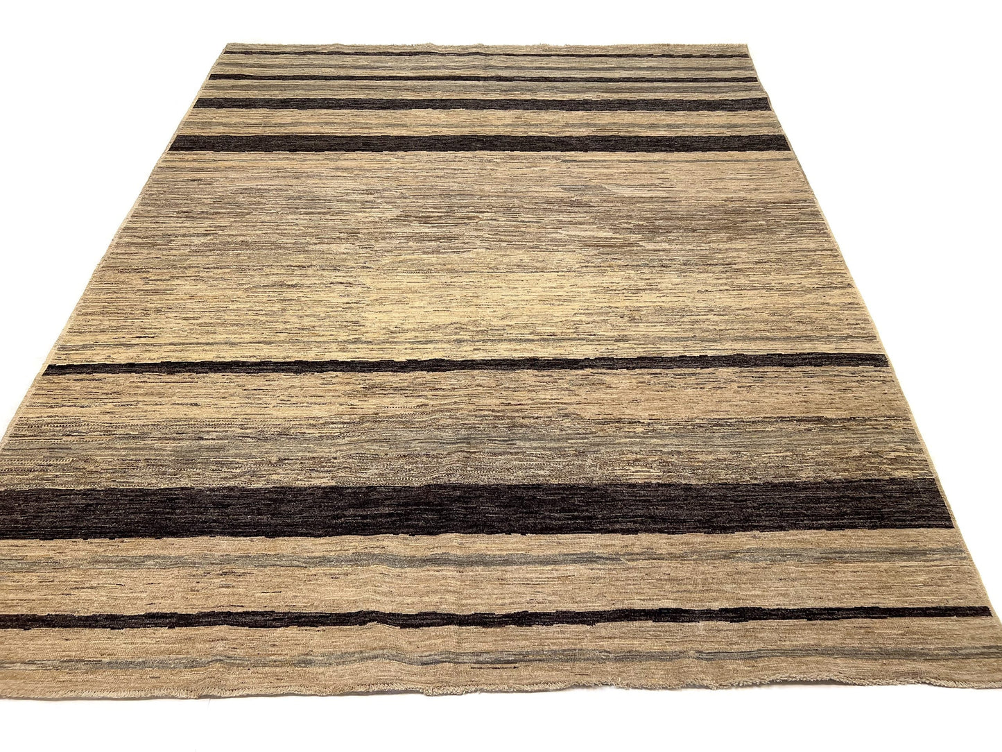 Modern Striped Gabbeh (8'02"x9'11") undyed/natural - Nuvé