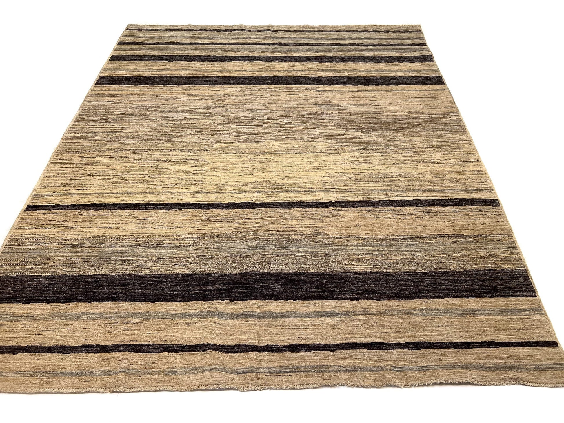 Modern Striped Gabbeh (8'02"x9'11") undyed/natural - Nuvé