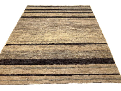 Modern Striped Gabbeh (8'02"x9'11") undyed/natural - Nuvé
