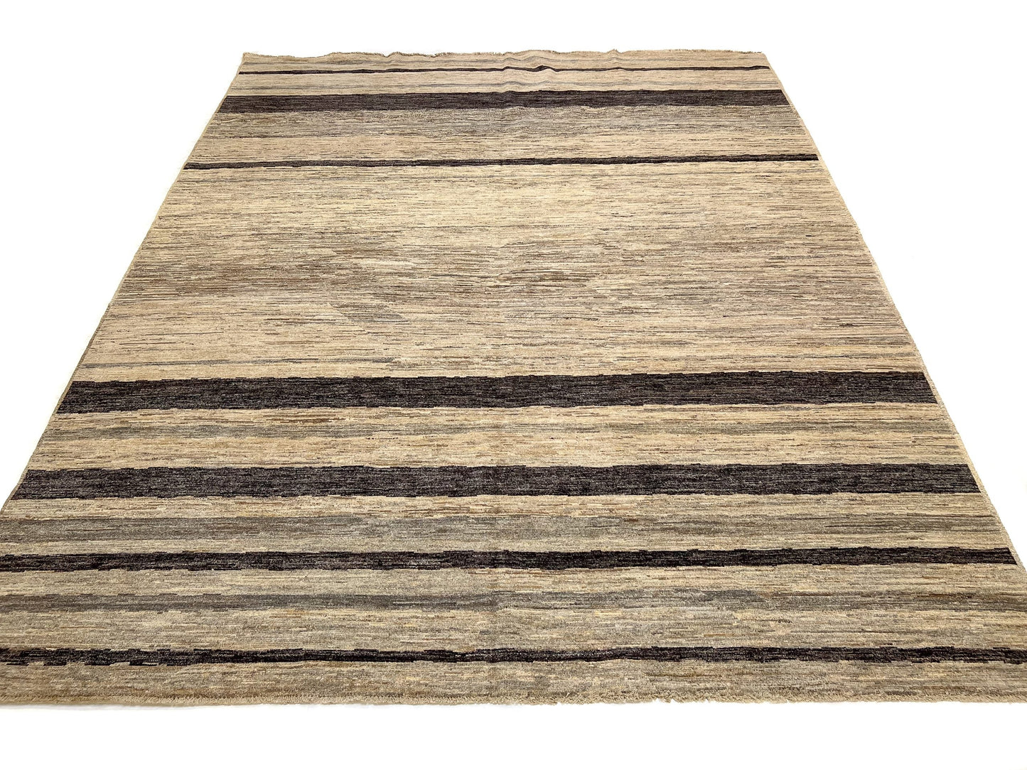 Modern Striped Gabbeh (8'02"x9'11") undyed/natural - Nuvé