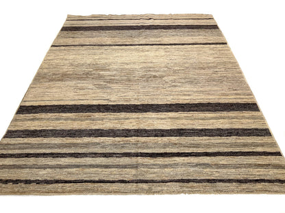 Modern Striped Gabbeh (8'02"x9'11") undyed/natural - Nuvé