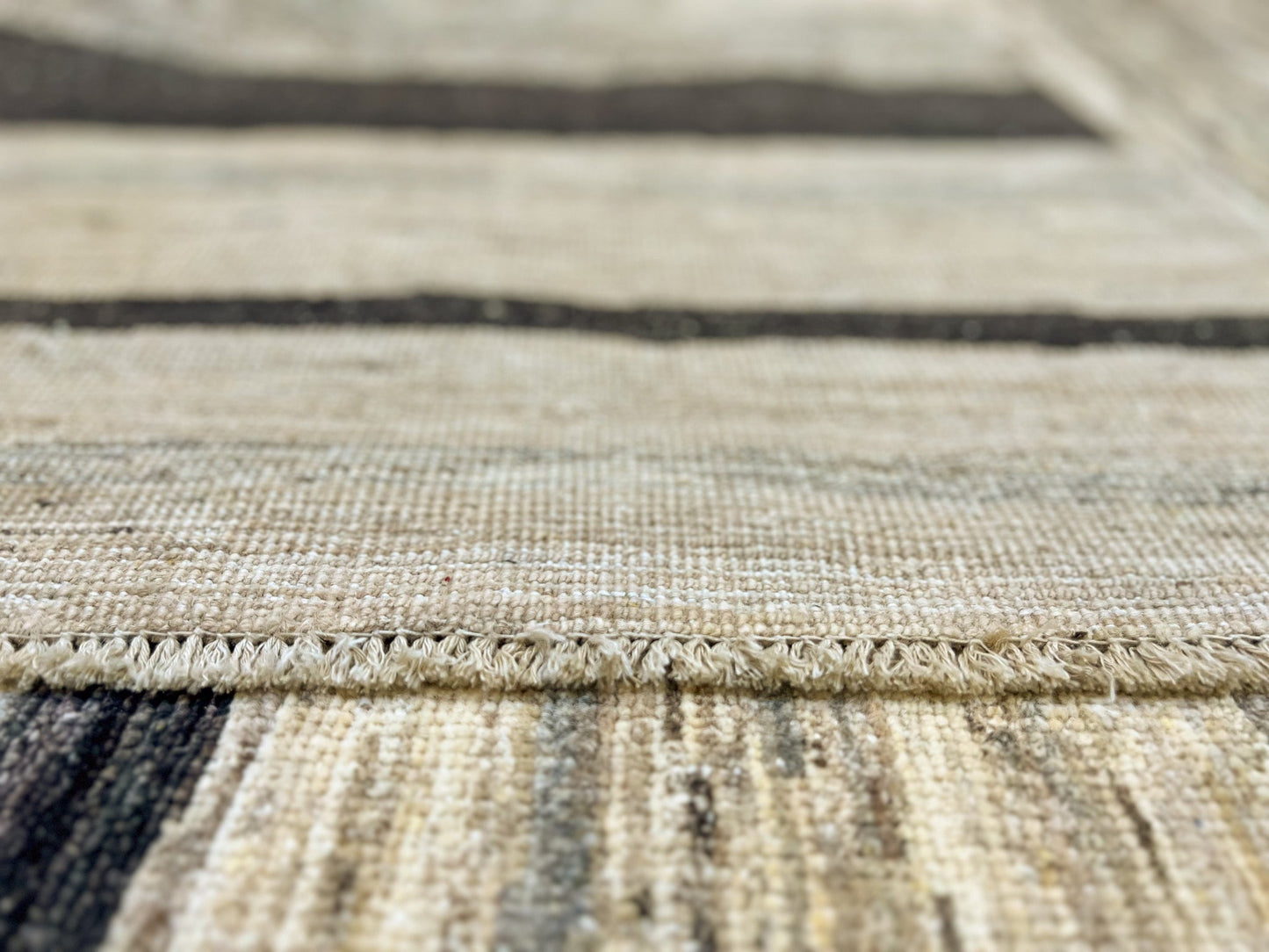 Modern Striped Gabbeh (8'02"x9'11") undyed/natural - Nuvé