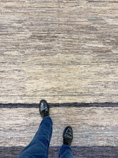 Modern Striped Gabbeh (8'02"x9'11") undyed/natural - Nuvé