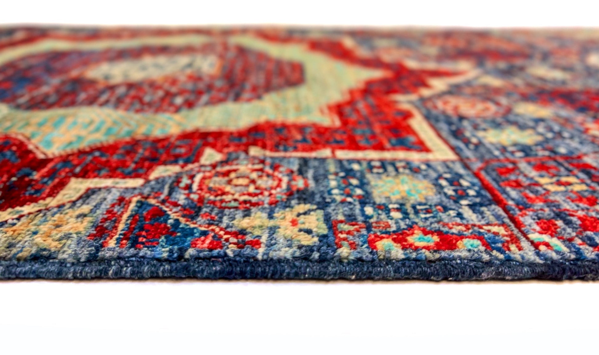 Afghan-made Mamluk 12-foot runner rug by Kirishian Rugs, featuring intricate traditional patterns and rich colors.