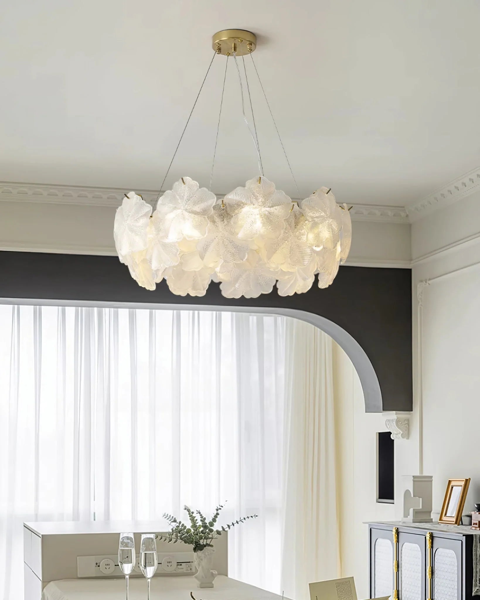 Valery Glass Petal Leaf Chandelier - Nuvé