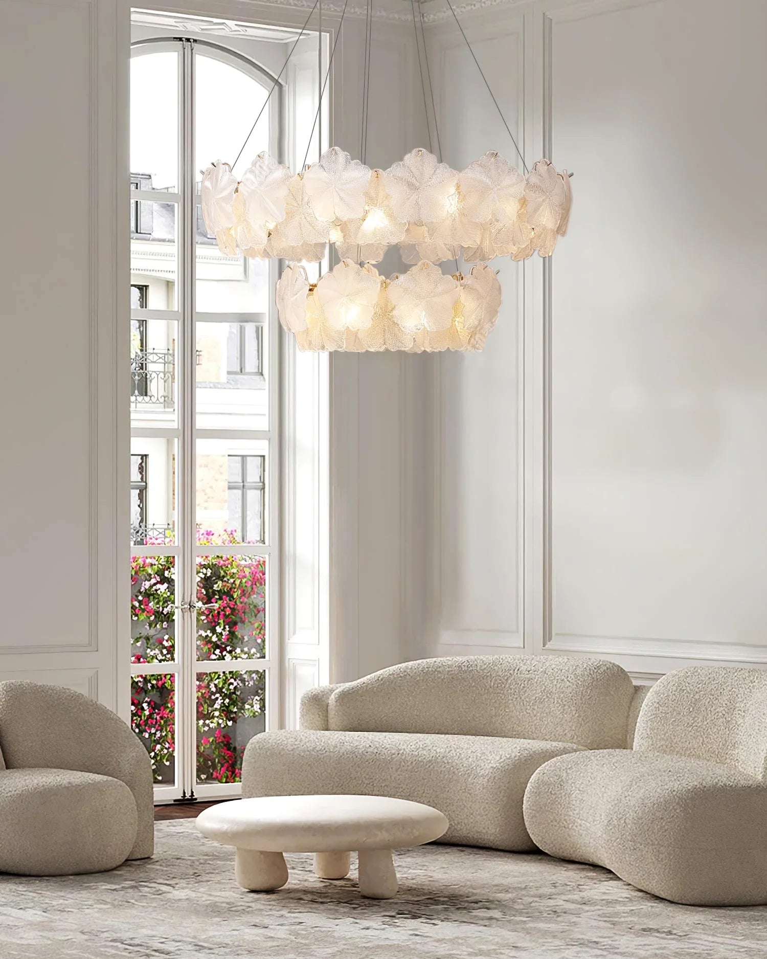 Valery Glass Petal Leaf Chandelier - Nuvé