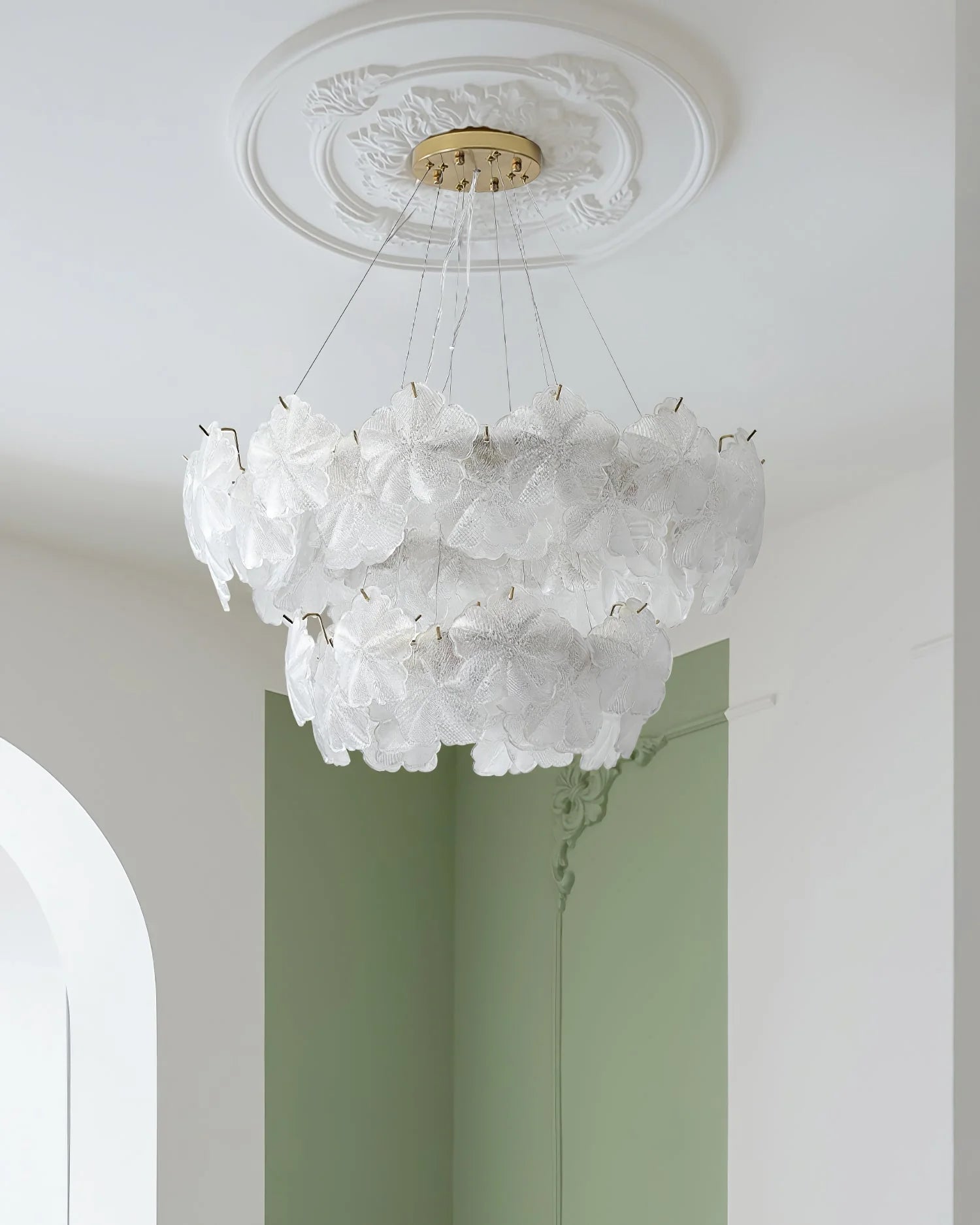 Valery Glass Petal Leaf Chandelier - Nuvé