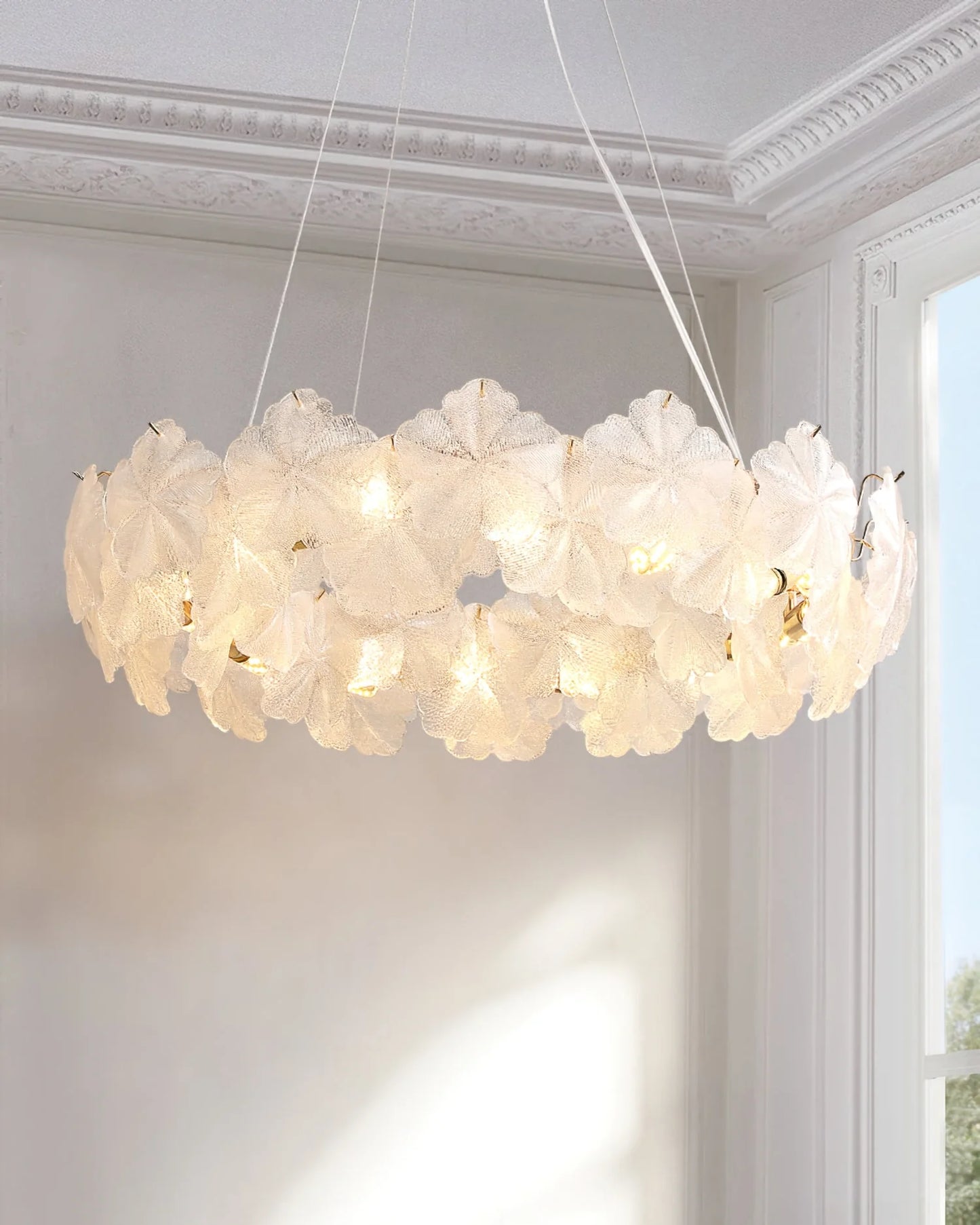 Valery Glass Petal Leaf Chandelier - Nuvé