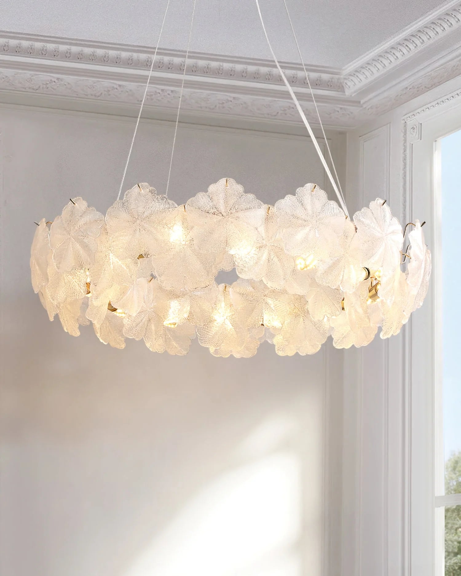 Valery Glass Petal Leaf Chandelier - Nuvé