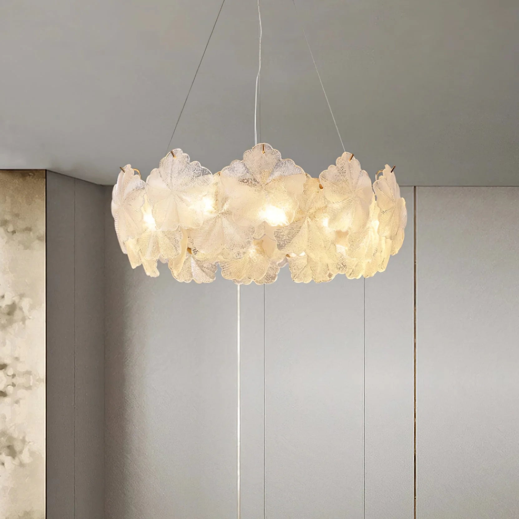 Valery Glass Petal Leaf Chandelier - Nuvé