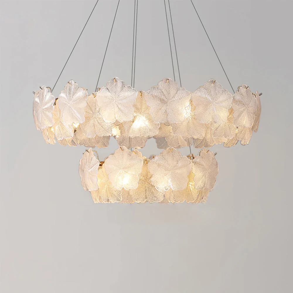 Valery Glass Petal Leaf Chandelier