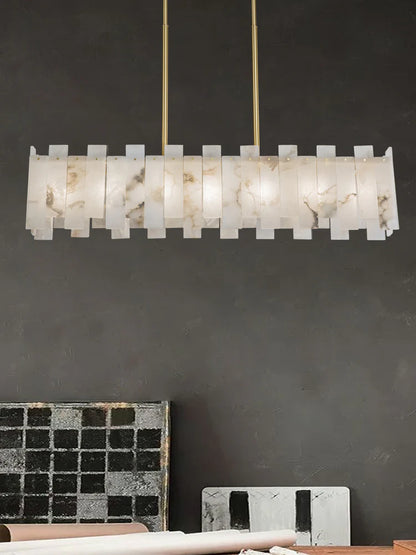 Modern Alabaster Venus Linear Chandelier - Nuvé