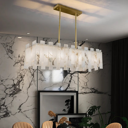 Modern Alabaster Venus Linear Chandelier - Nuvé