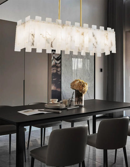 Modern Alabaster Venus Linear Chandelier - Nuvé