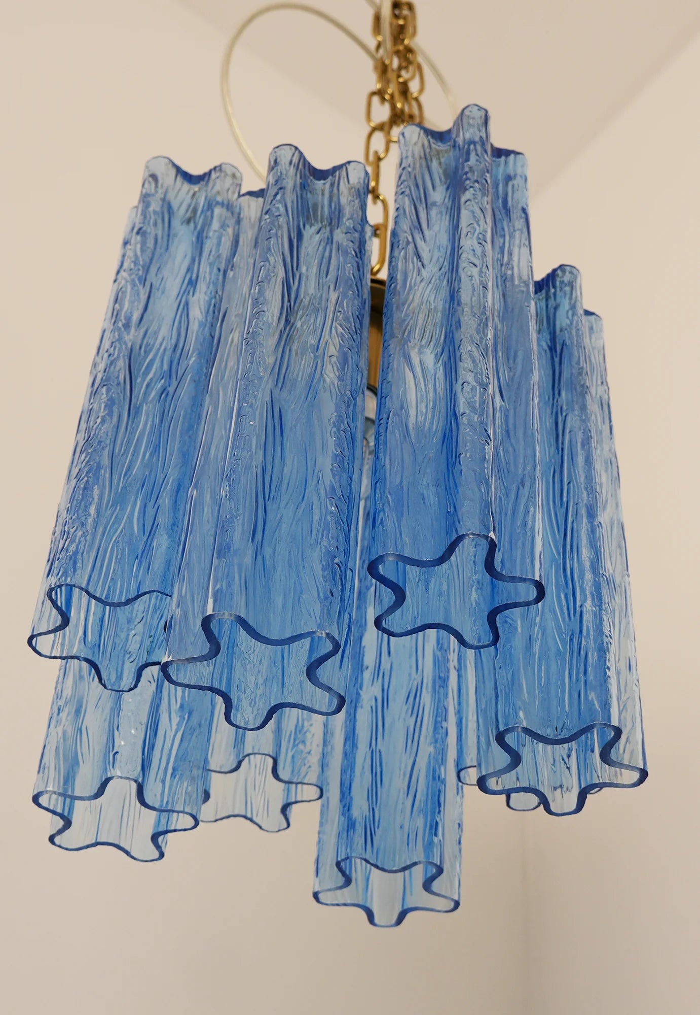 Vintage Blue Murano Glass Chandelier - Nuvé