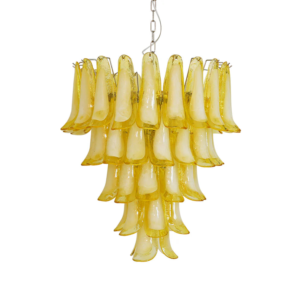 Vintage Caramel Murano Glass Petals Chandelier - Nuvé