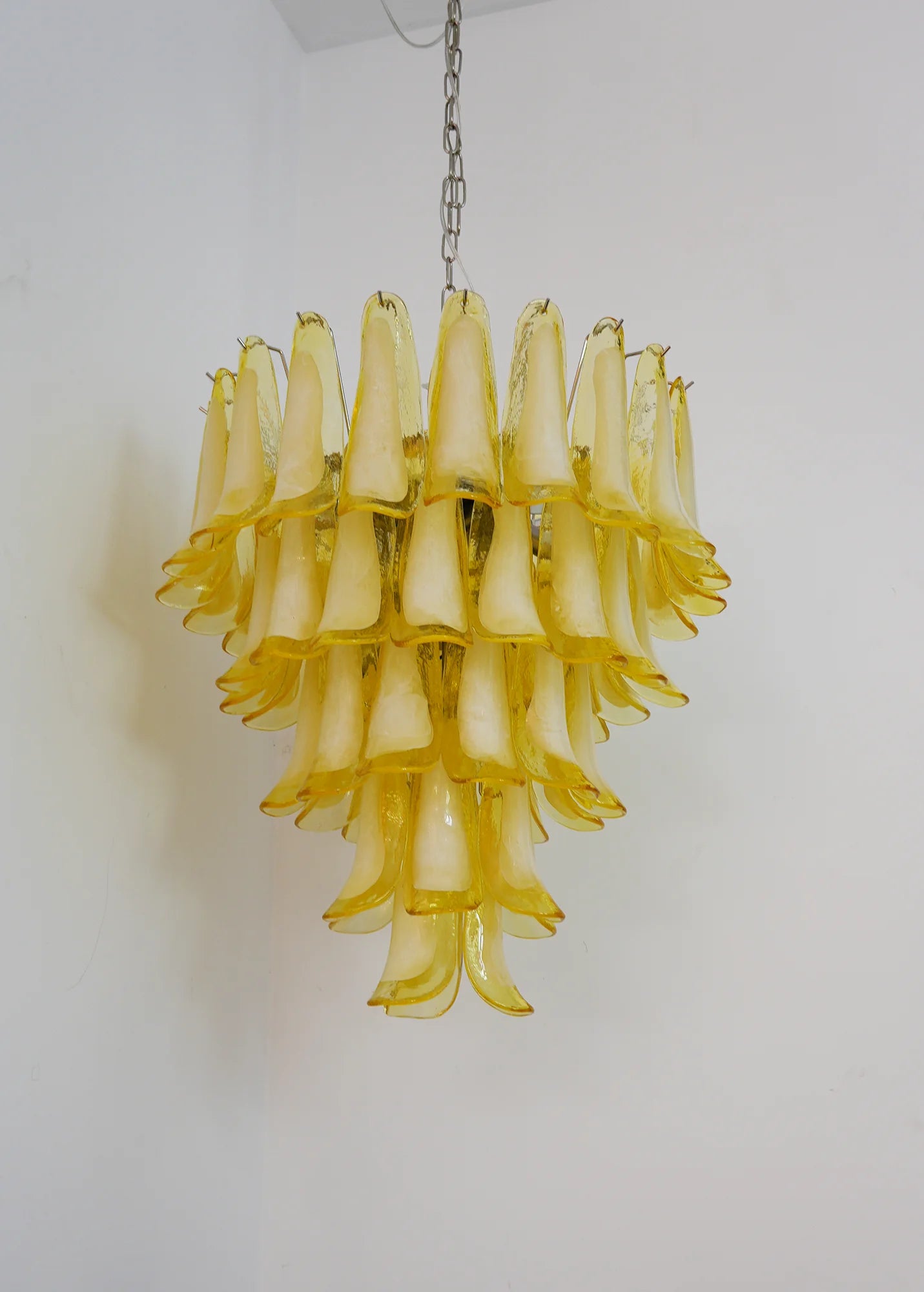 Vintage Caramel Murano Glass Petals Chandelier - Nuvé