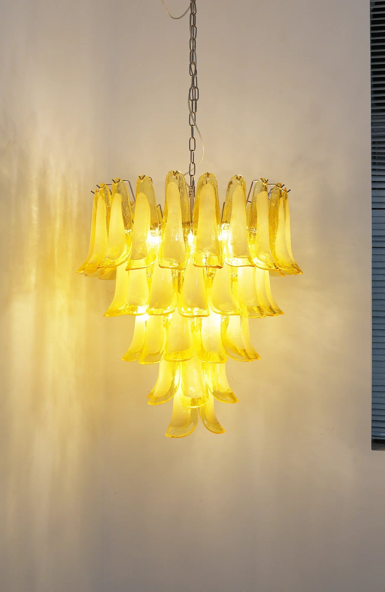 Vintage Caramel Murano Glass Petals Chandelier - Nuvé