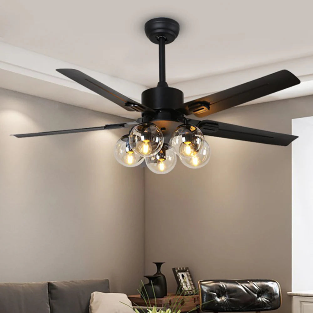 Vintage Glass Ball Ceiling Fan Light - Nuvé