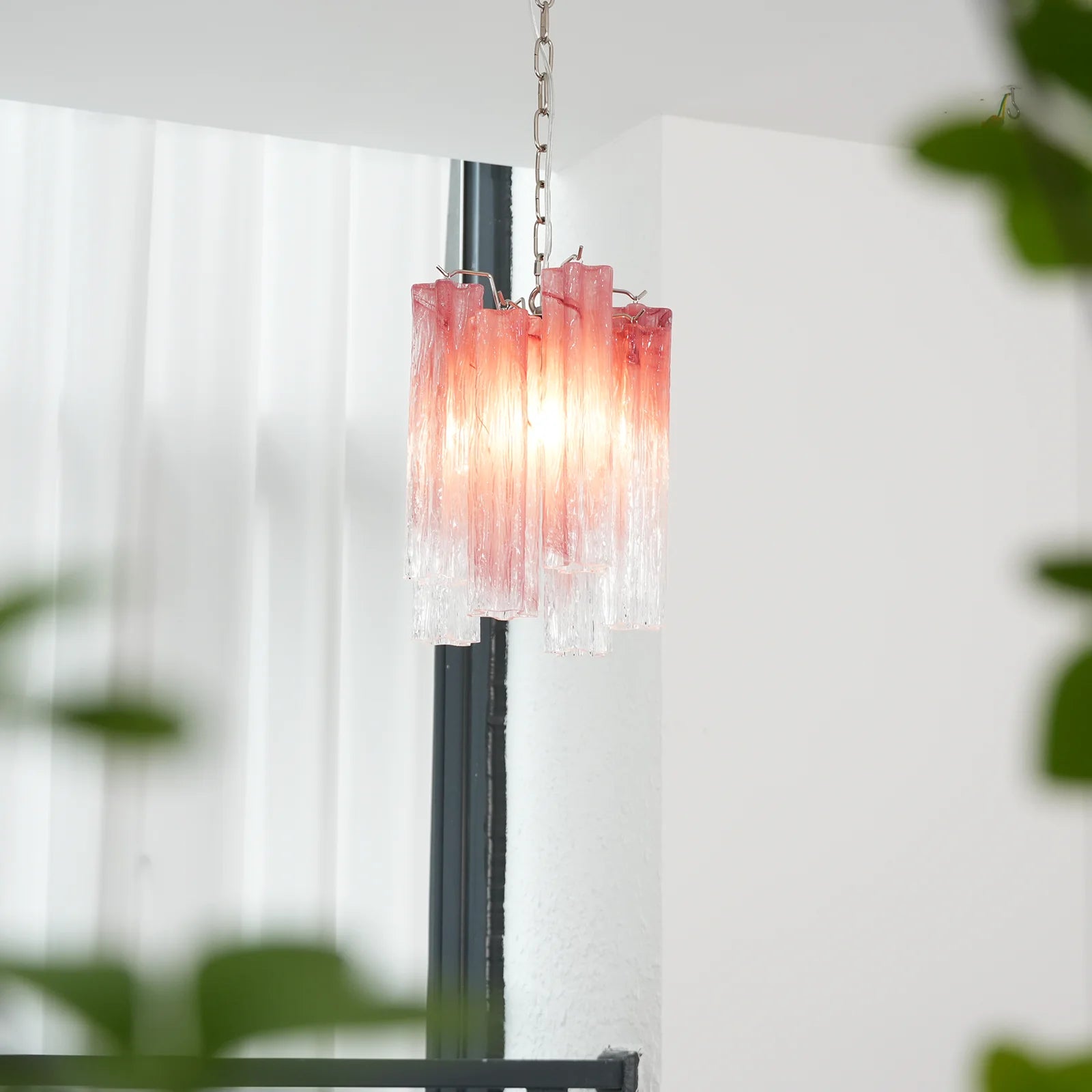 Vintage Gradient Red Murano Chandelier - Nuvé