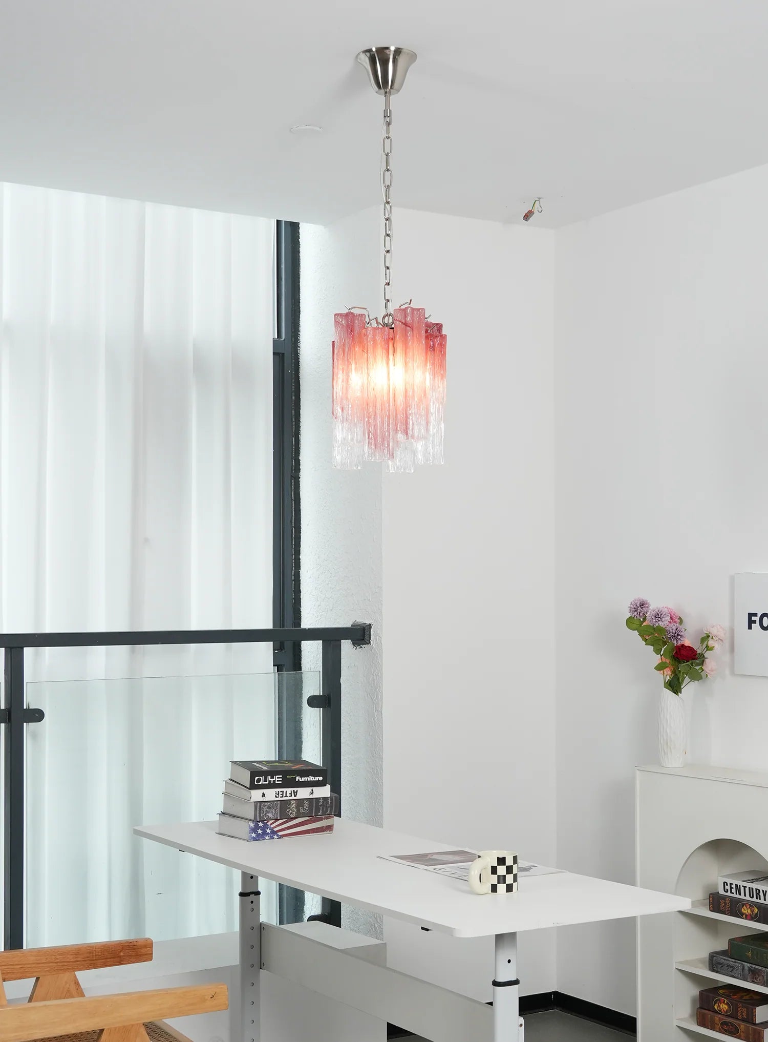 Vintage Gradient Red Murano Chandelier - Nuvé