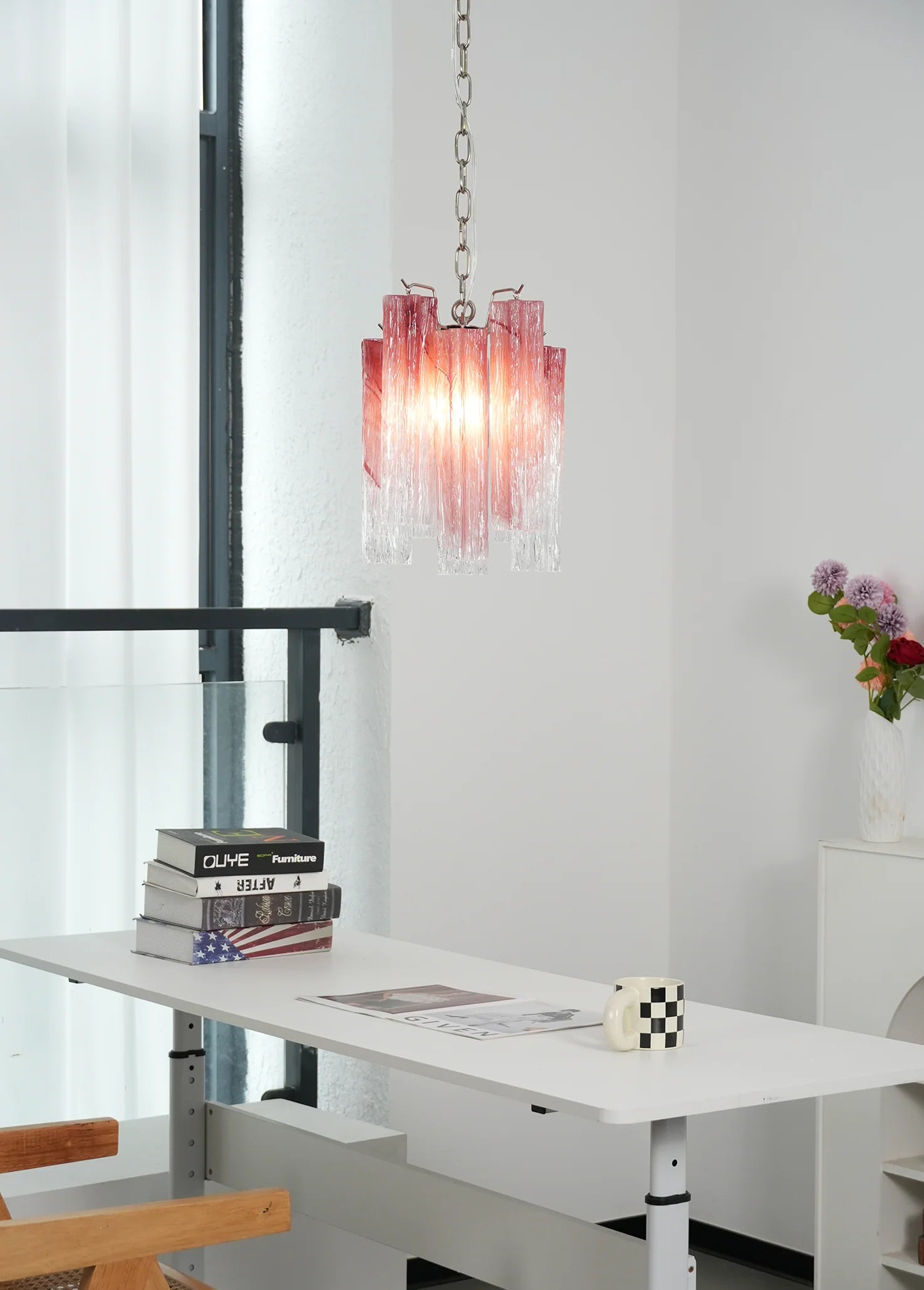 Vintage Gradient Red Murano Chandelier - Nuvé