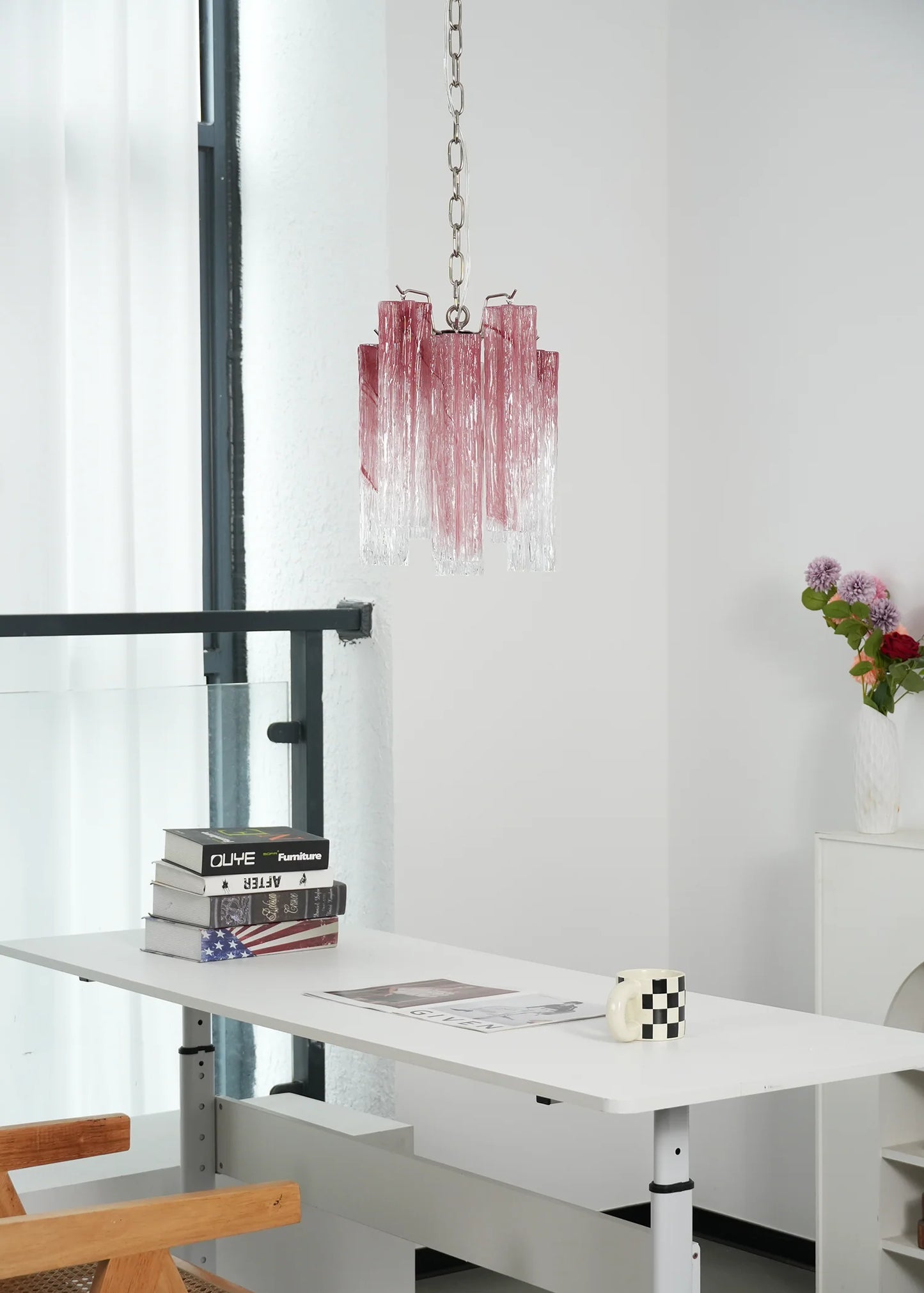 Vintage Gradient Red Murano Chandelier - Nuvé