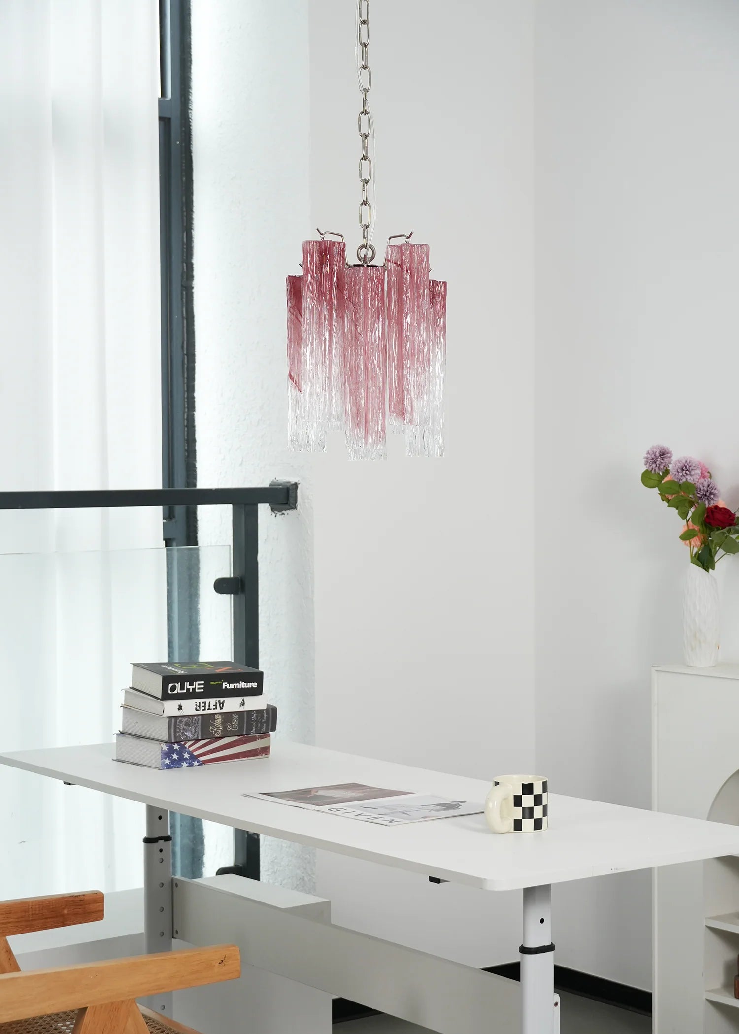 Vintage Gradient Red Murano Chandelier - Nuvé