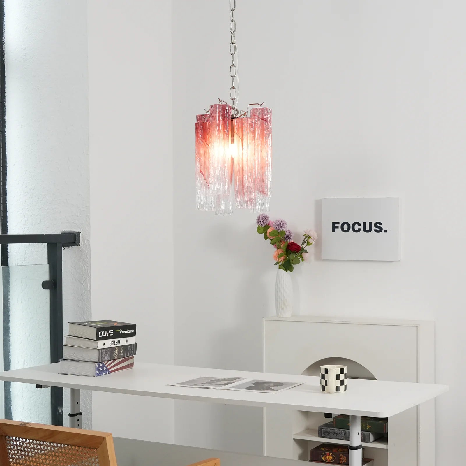 Vintage Gradient Red Murano Chandelier - Nuvé