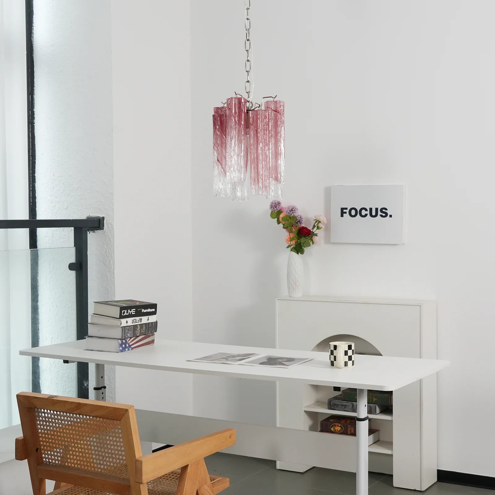 Vintage Gradient Red Murano Chandelier - Nuvé