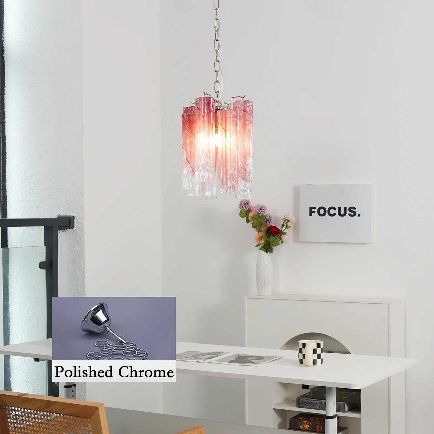 Vintage Gradient Red Murano Chandelier - Nuvé