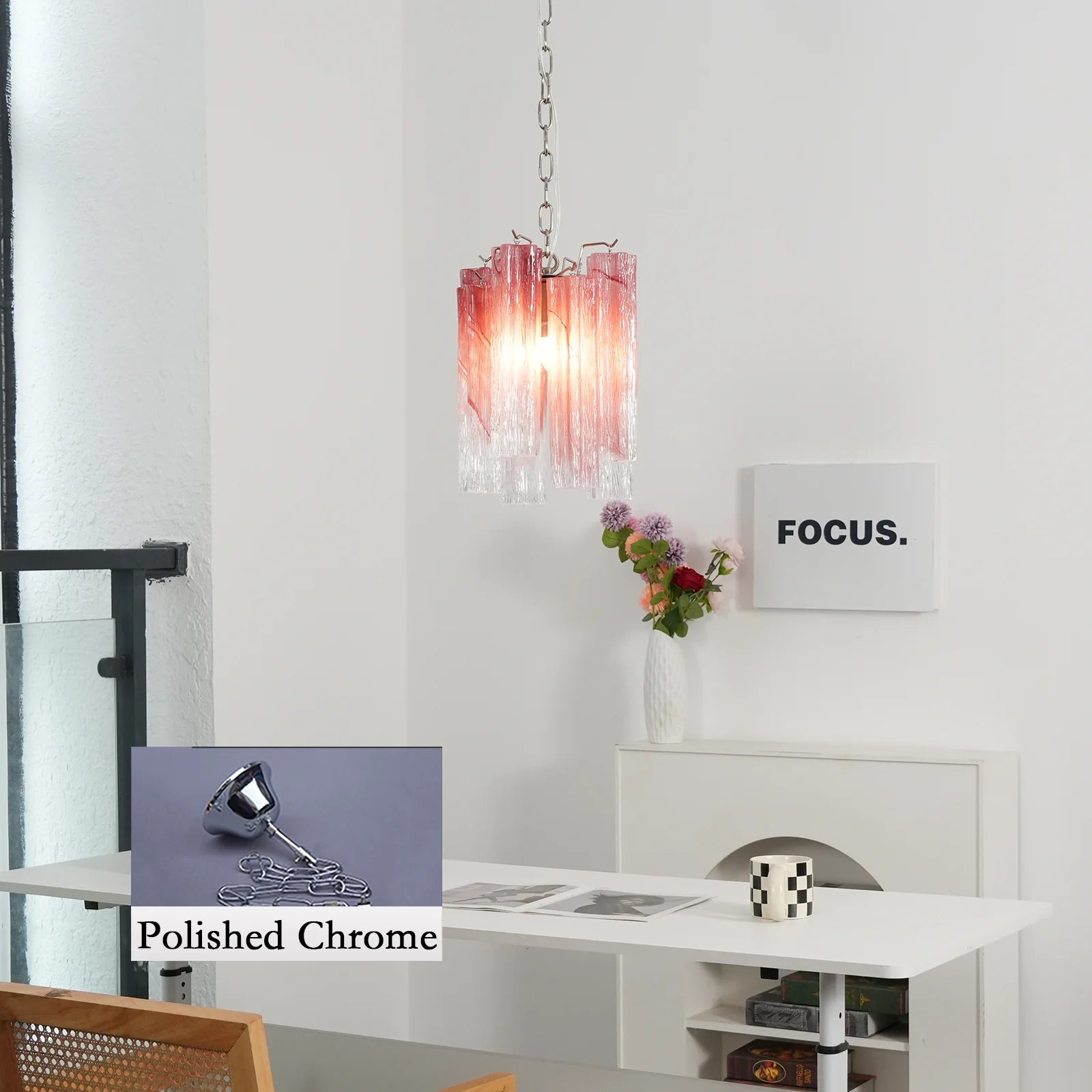 Vintage Gradient Red Murano Chandelier - Nuvé