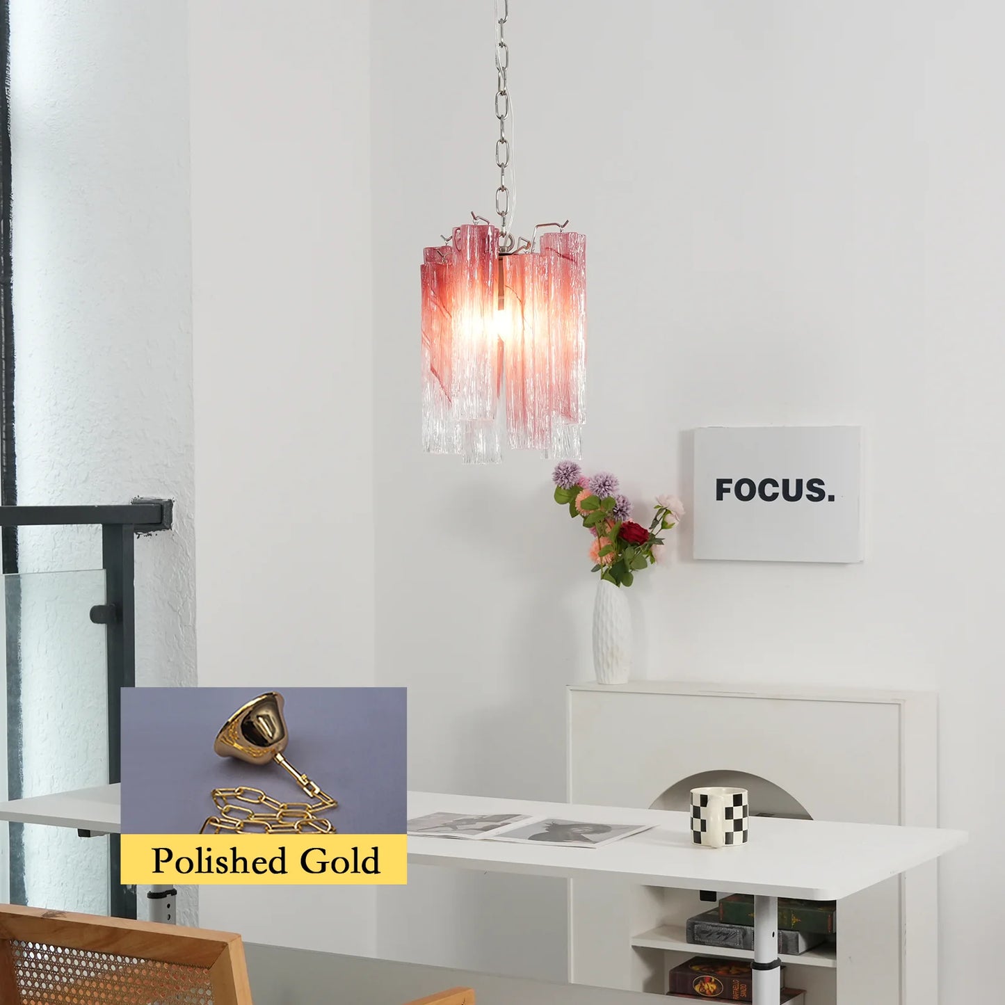 Vintage Gradient Red Murano Chandelier - Nuvé