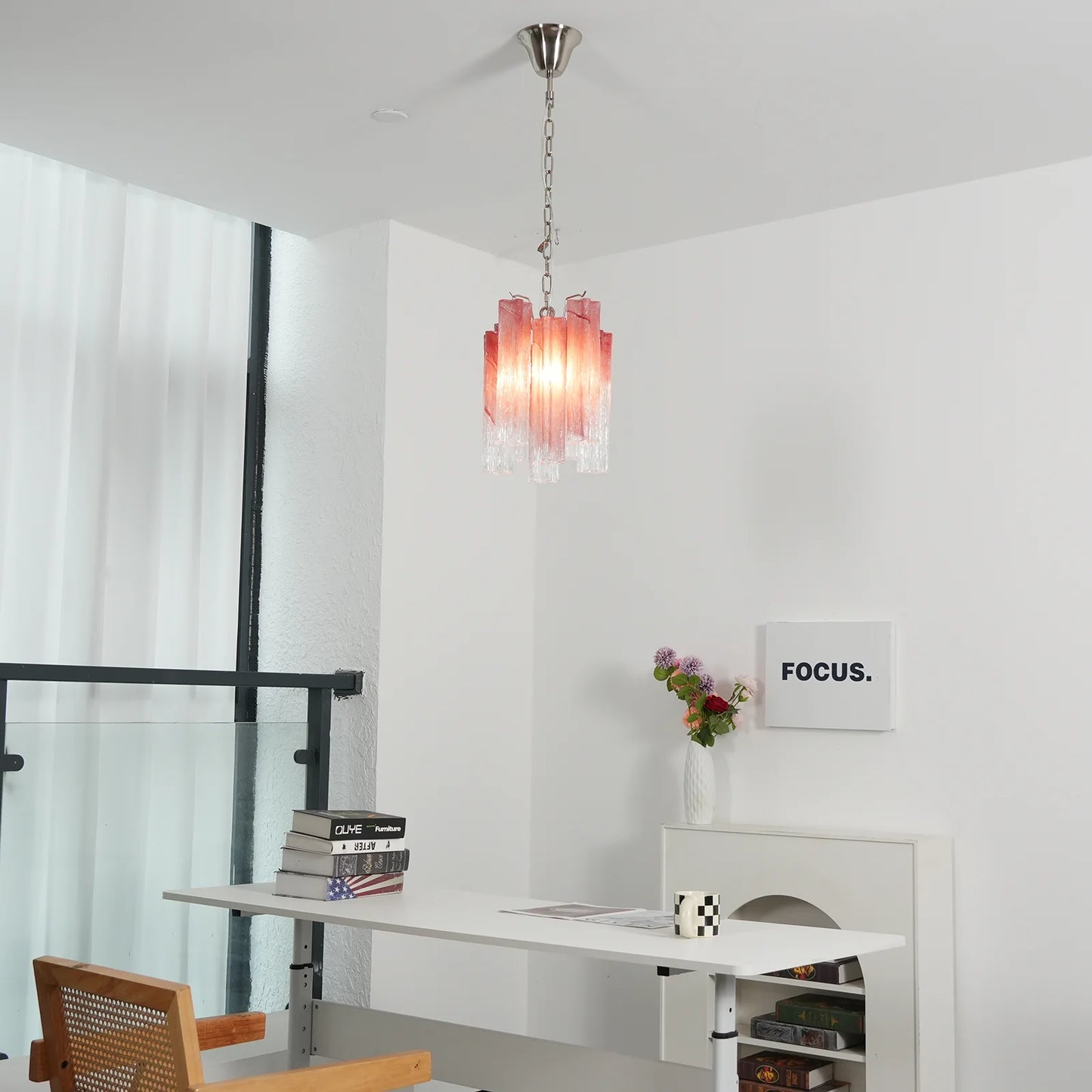 Vintage Gradient Red Murano Chandelier - Nuvé