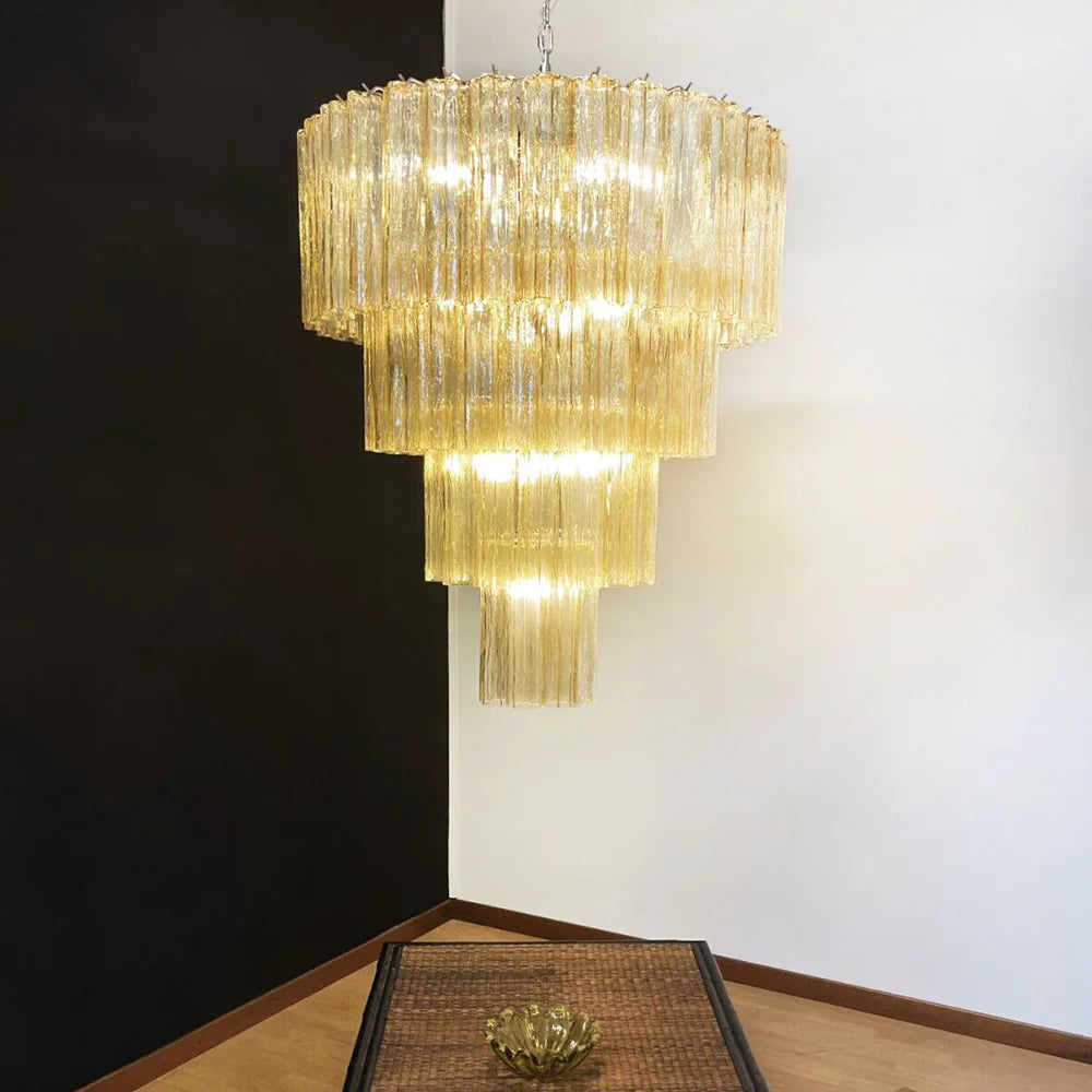Vintage Murano Amber Glass Chandelier - Nuvé