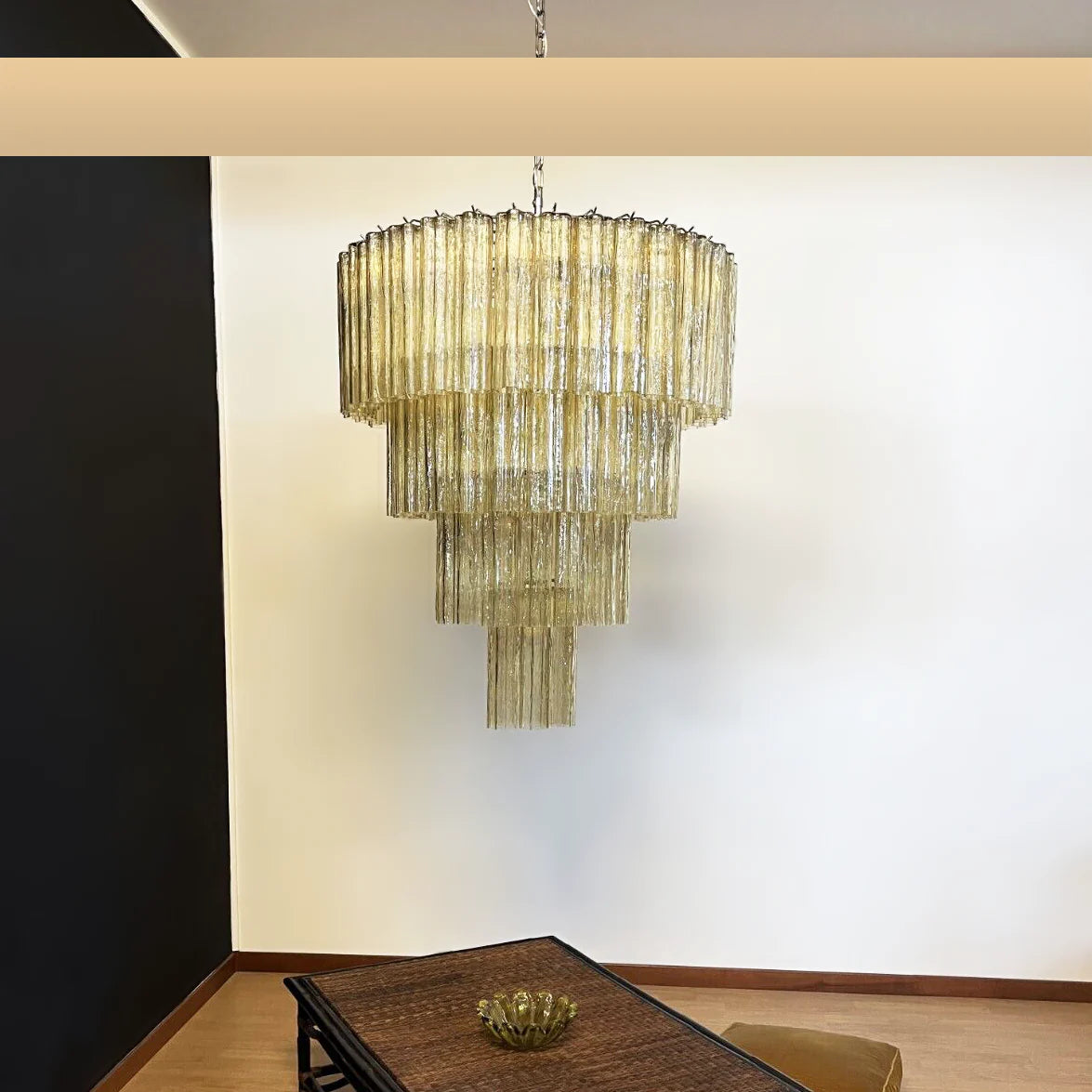 Vintage Murano Amber Glass Chandelier - Nuvé