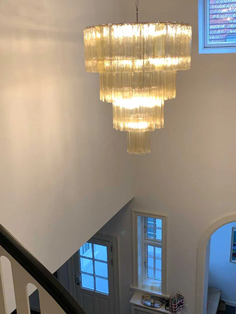 Vintage Murano Amber Glass Chandelier - Nuvé