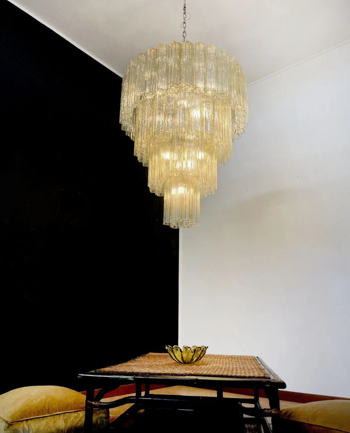 Vintage Murano Amber Glass Chandelier - Nuvé
