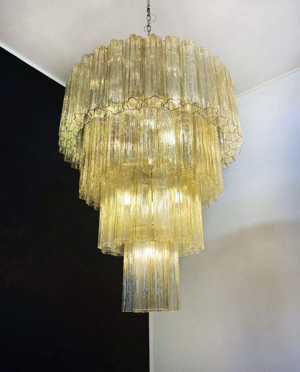Vintage Murano Amber Glass Chandelier - Nuvé
