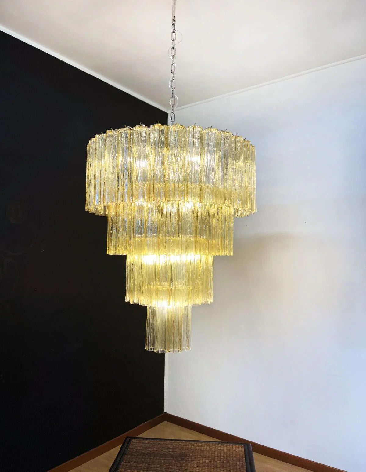 Vintage Murano Amber Glass Chandelier - Nuvé