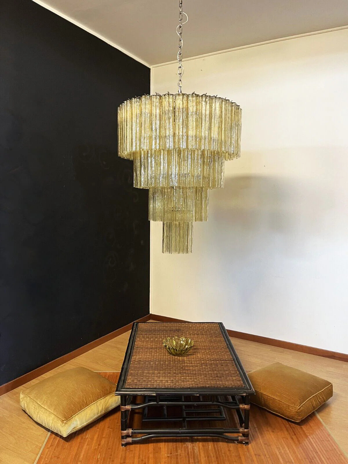 Vintage Murano Amber Glass Chandelier - Nuvé