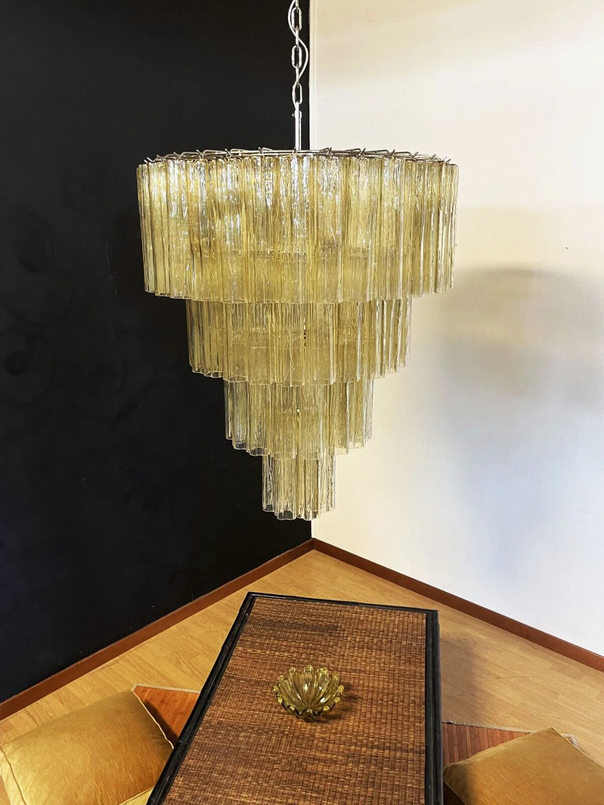 Vintage Murano Amber Glass Chandelier - Nuvé