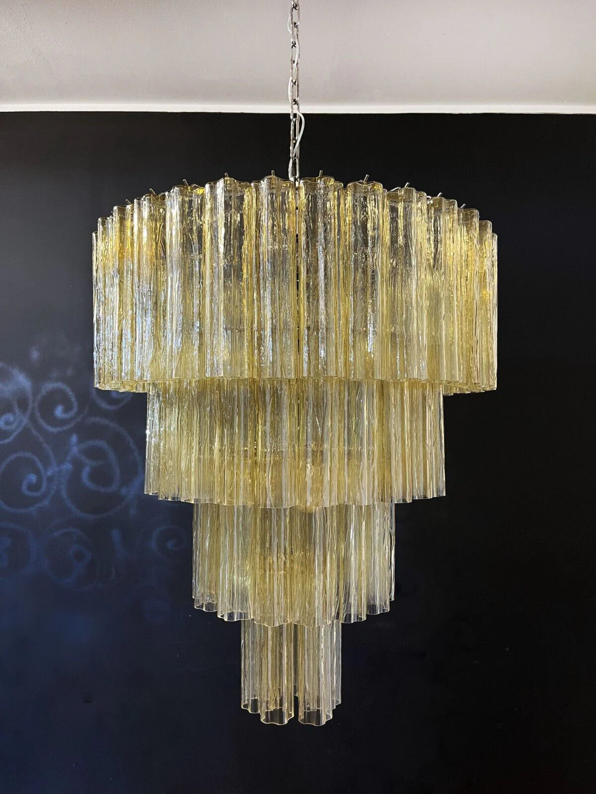 Vintage Murano Amber Glass Chandelier - Nuvé