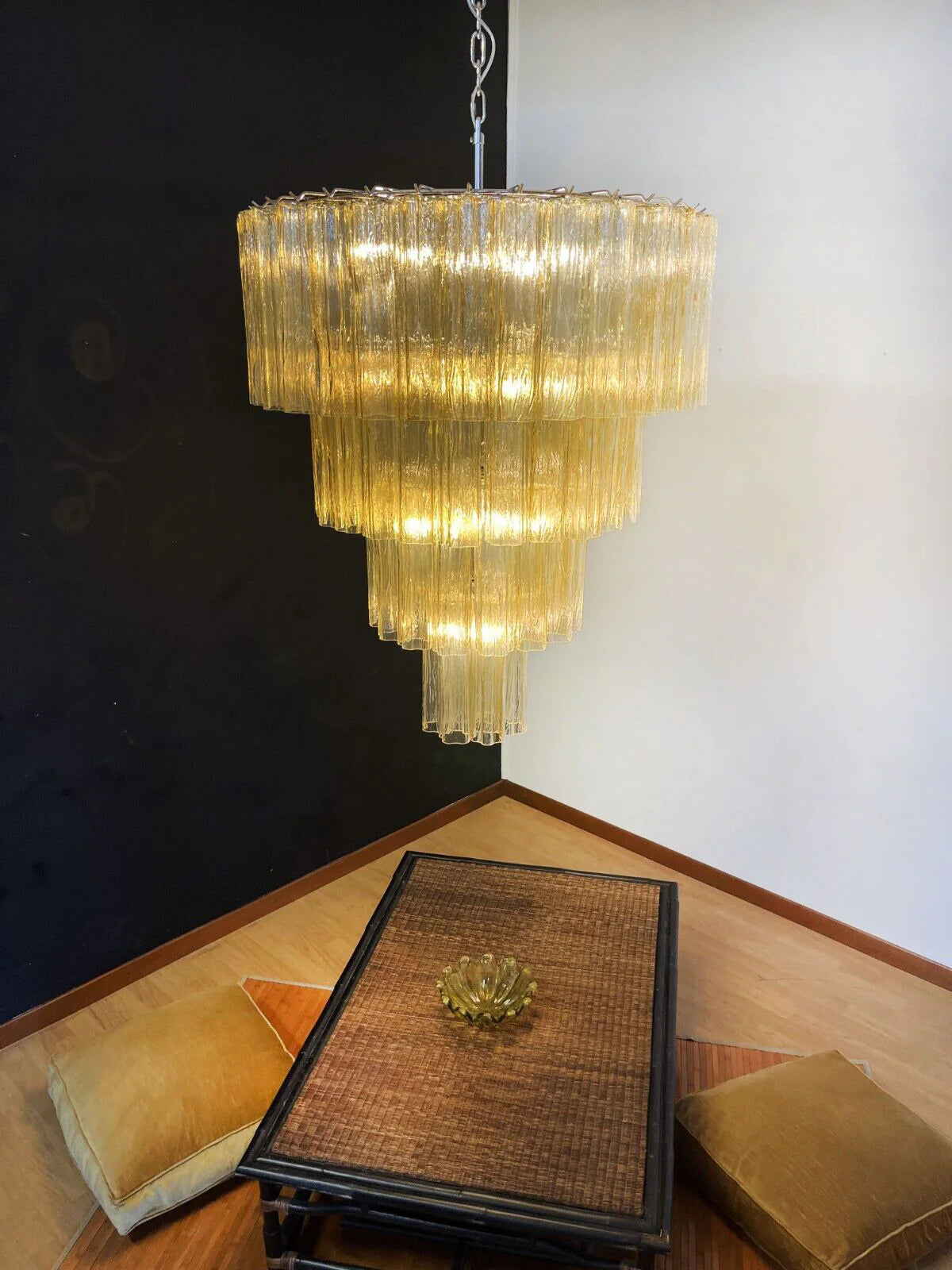 Vintage Murano Amber Glass Chandelier - Nuvé