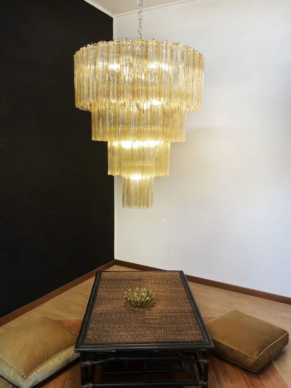 Vintage Murano Amber Glass Chandelier - Nuvé
